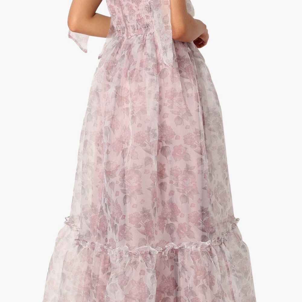 Petal & Pup Floret Bow Strap Midi Sundress in Pink/purple - Picture 3 of 9